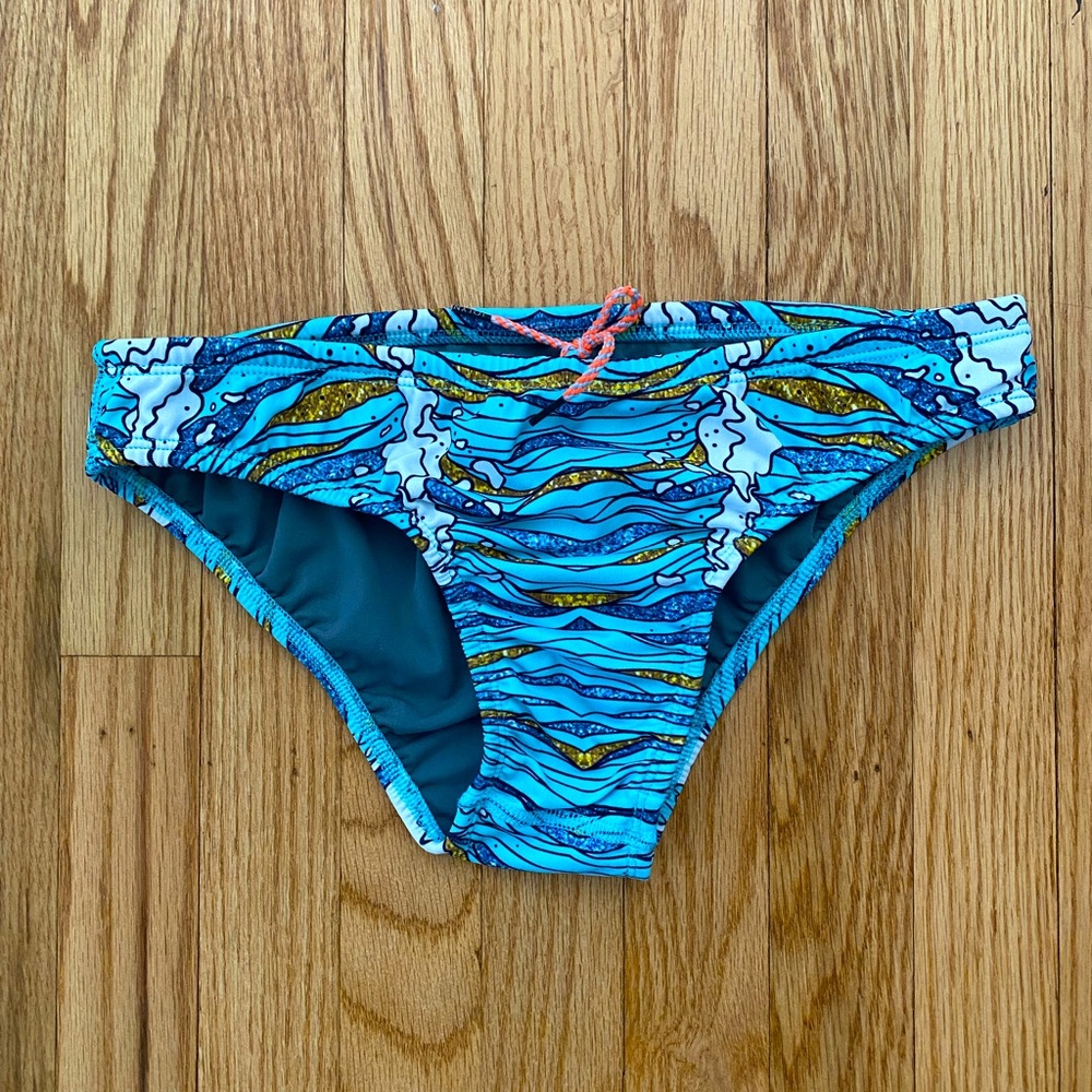 Jolyn Andy Medium Bikini Bottom - Glitter Wave Print (rare!)